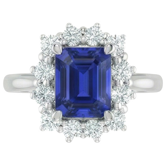 naturel diamant 8.20carats bague vue de face