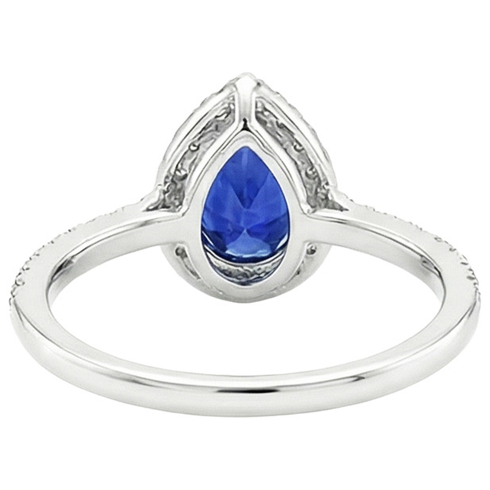 naturel pear diamant 5.50carats bague angle de côté