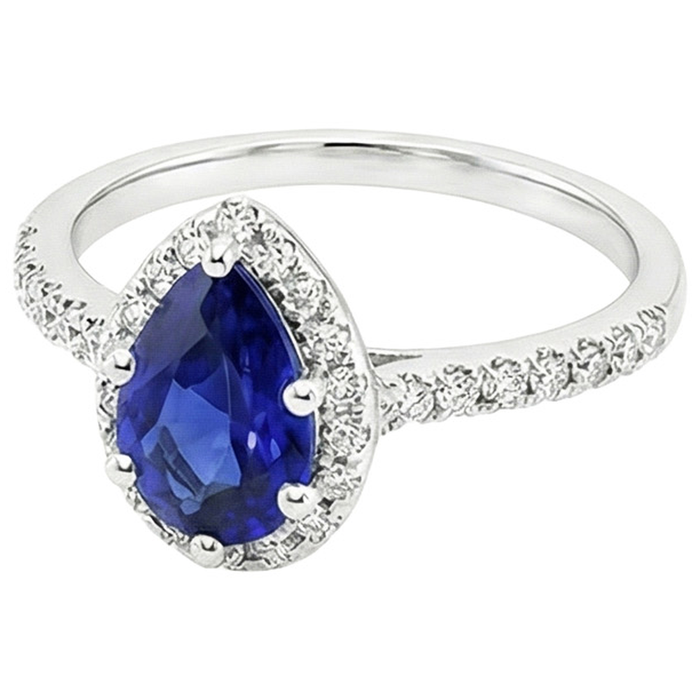 naturel pear diamant 5.50carats bague vue de dessus