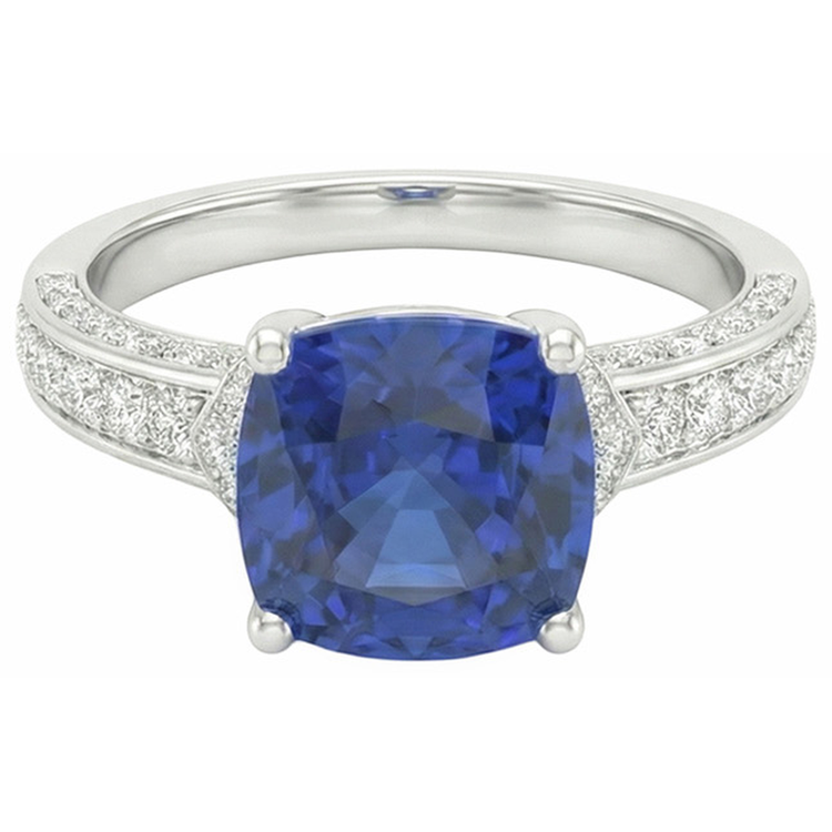 naturel round diamant 3.50carats bague vue de face