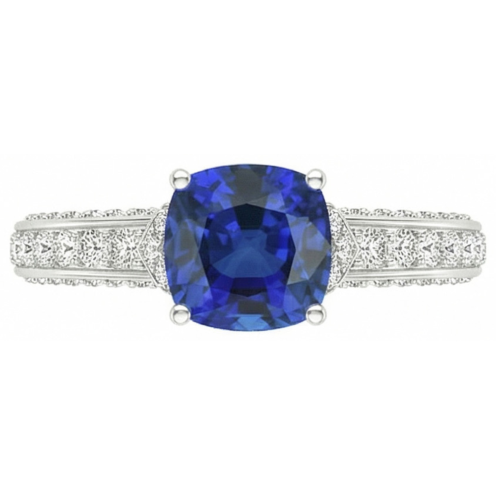 naturel round diamant 3.50carats bague détail rapproché