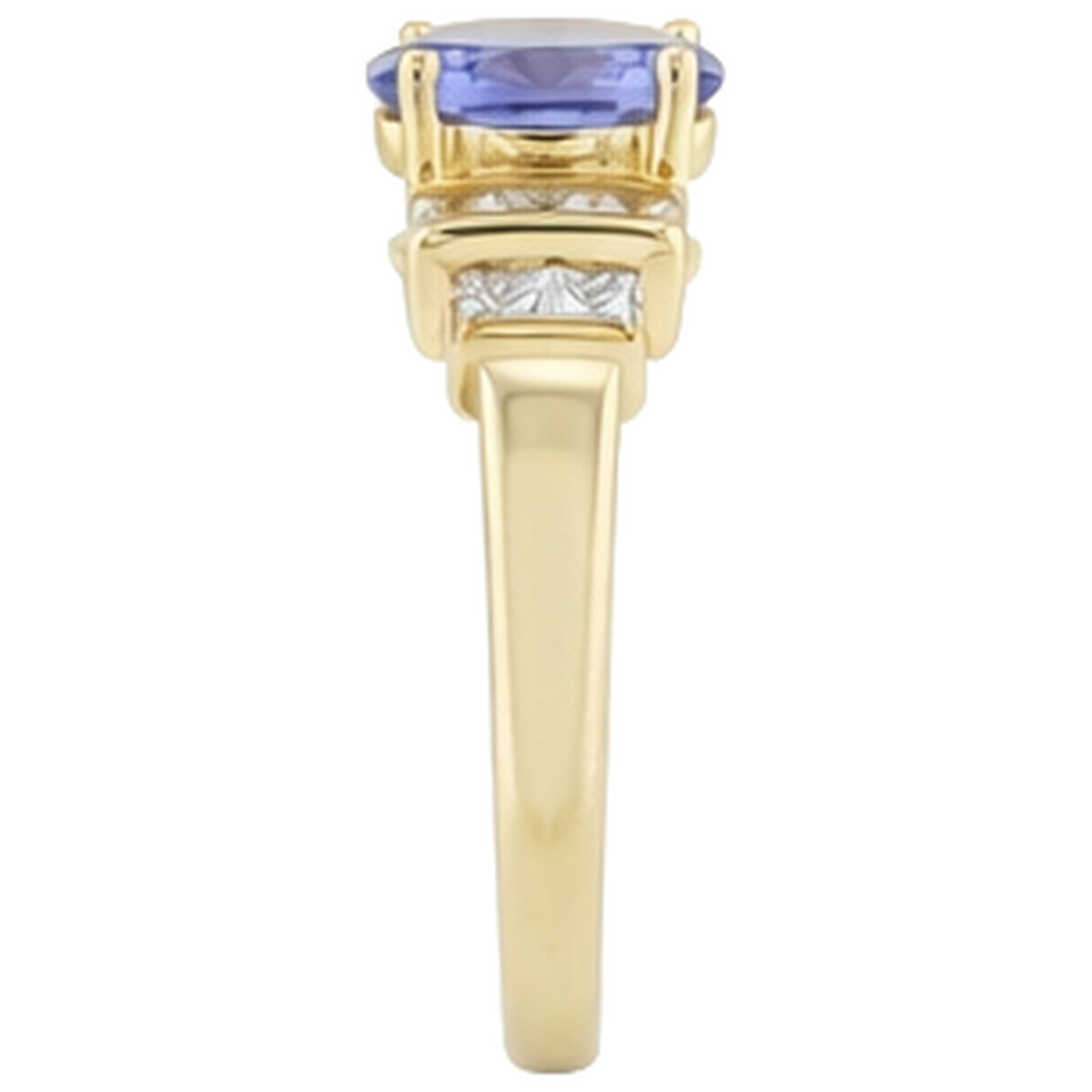 naturel oval tanzanite 3carats bague sur blanc