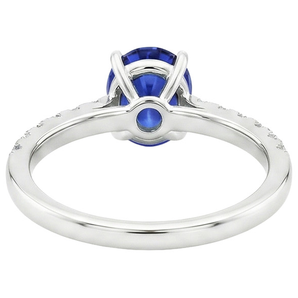 naturel oval saphir 4.25carats bague vue de dessus