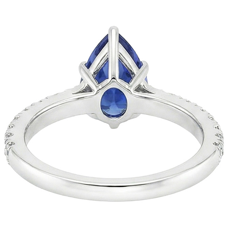 naturel pear diamant 5.50carats bague angle de côté