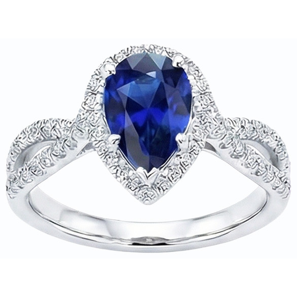 naturel pear diamant 4carats bague angle de côté