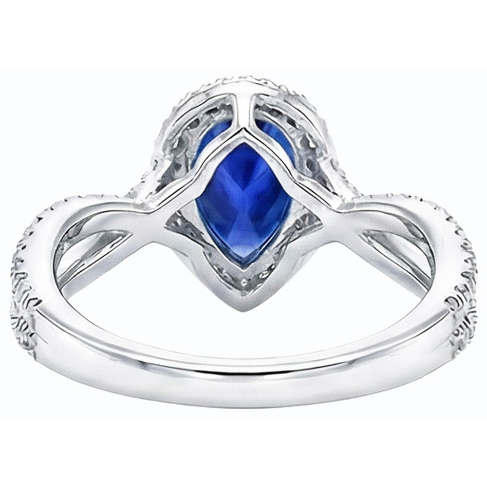 naturel pear diamant 4carats bague détail rapproché