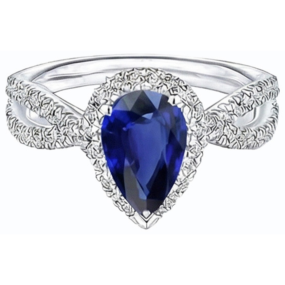 naturel pear diamant 4carats bague vue de dessus