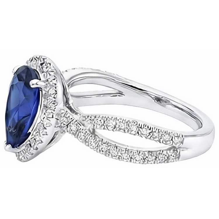 naturel pear diamant 4carats bague vue de profil