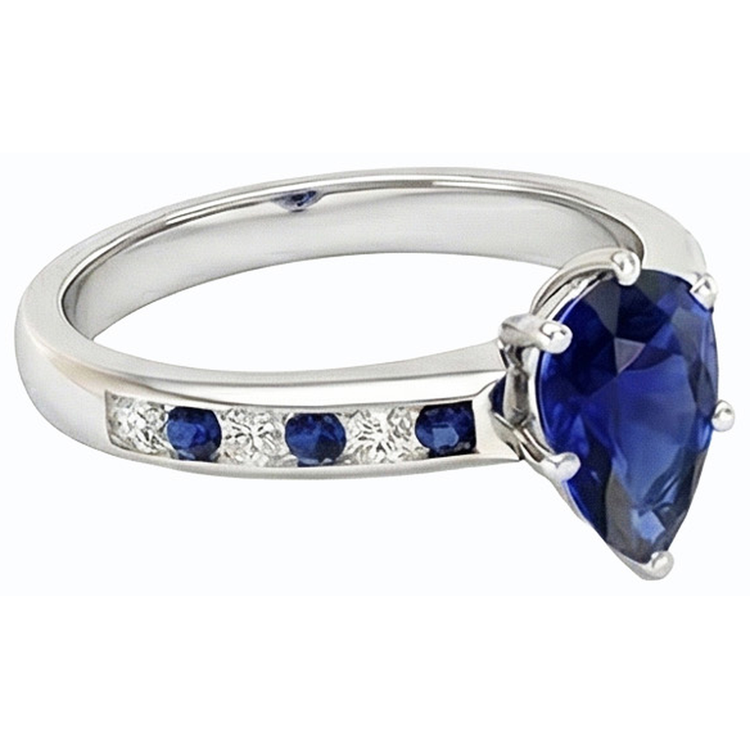 naturel pear diamant 2carats bague détail rapproché