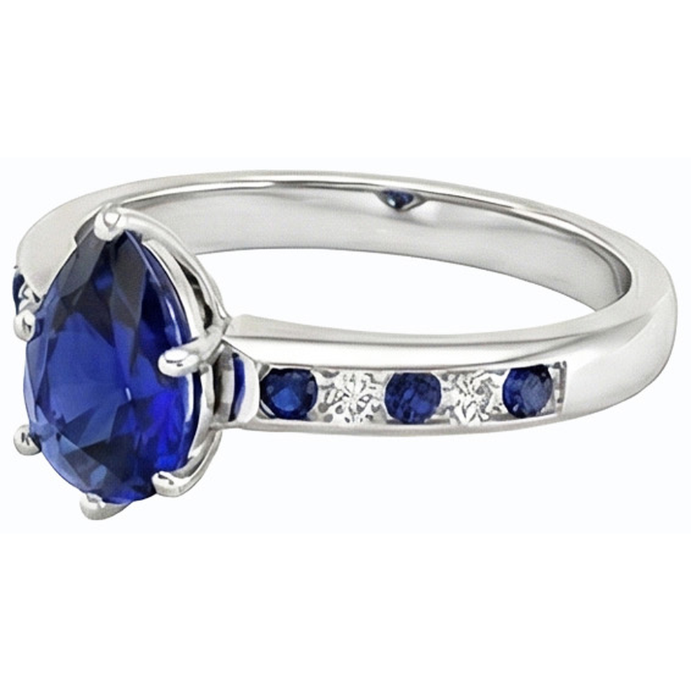 naturel pear diamant 2carats bague vue de profil
