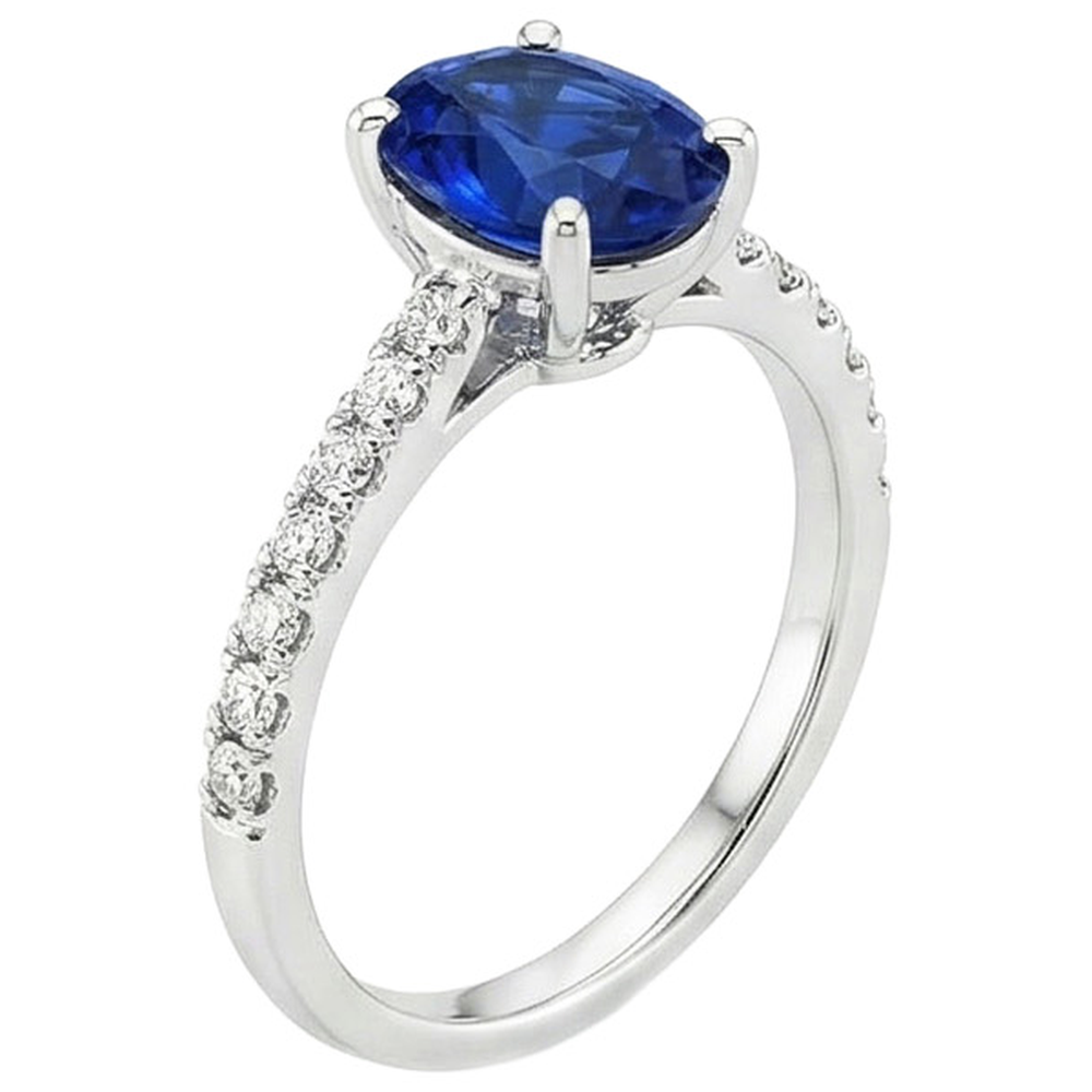 naturel oval diamant 5.25carats bague vue de dessus