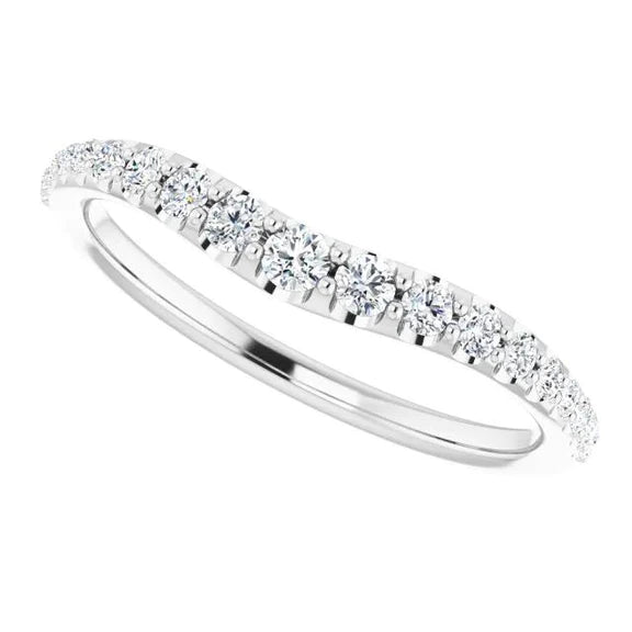 Bague de fiançailles ronde Réel diamant 2 carats or blanc 14K