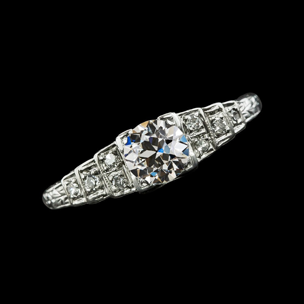 Bague de fiançailles ronde Vieux mineur Réel Diamond Ring Or 14K Bijoux 2.50 Carats