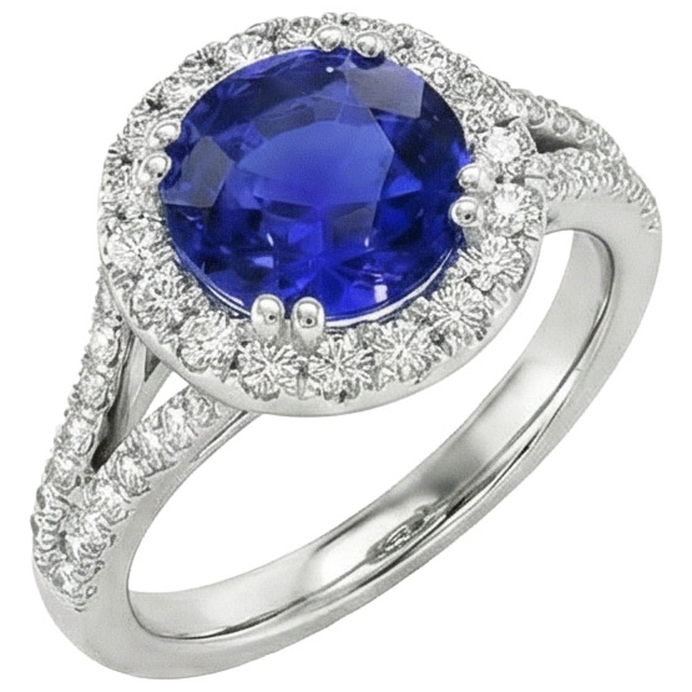 naturel round diamant 10carats bague vue de face