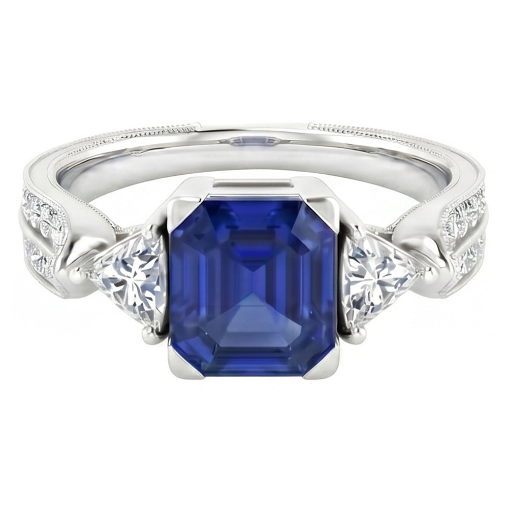 naturel round saphir 2.50carats bague vue de dessus