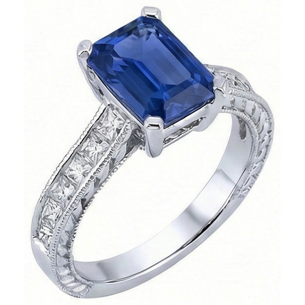 naturel diamant 3.50carats bague angle de côté