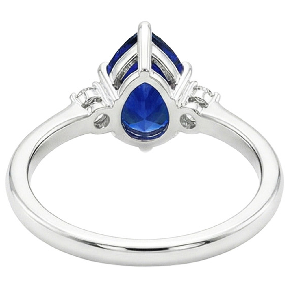 naturel pear diamant 3.50carats bague angle de côté