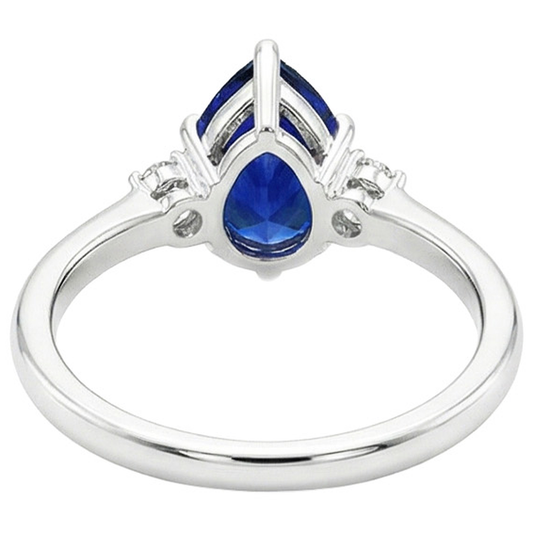 naturel pear diamant 3.50carats bague angle de côté