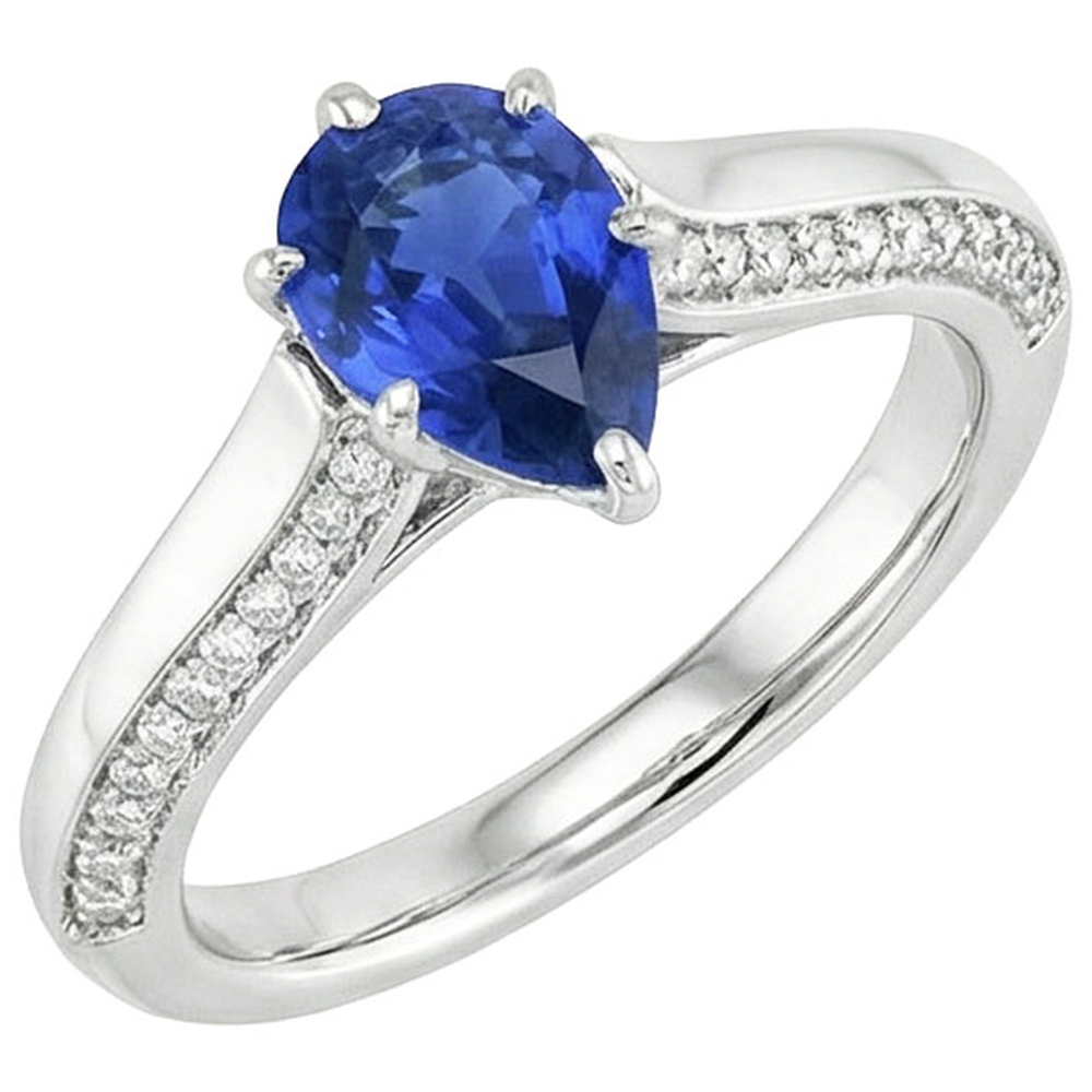 naturel pear diamant 4.50carats bague détail rapproché