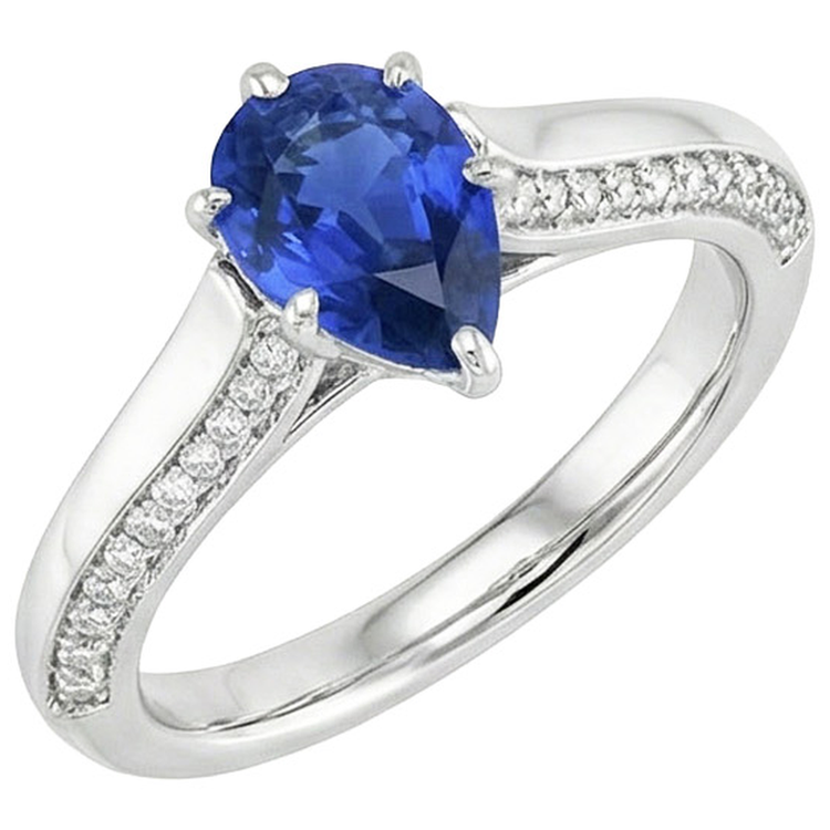 naturel pear diamant 4.50carats bague détail rapproché
