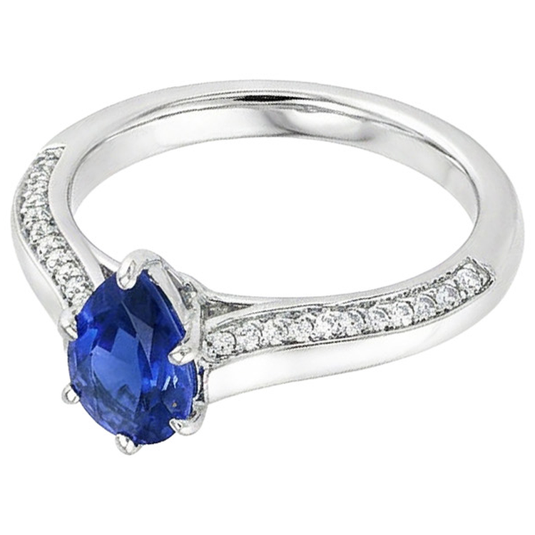 naturel pear diamant 4.50carats bague vue de dessus