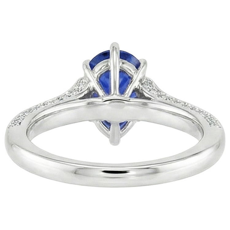 naturel pear diamant 4.50carats bague vue de profil