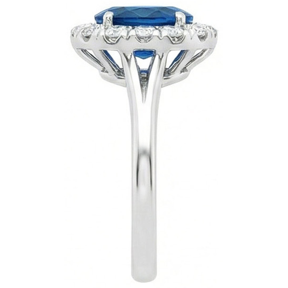 naturel oval diamant 3.40carats bague vue de dessus