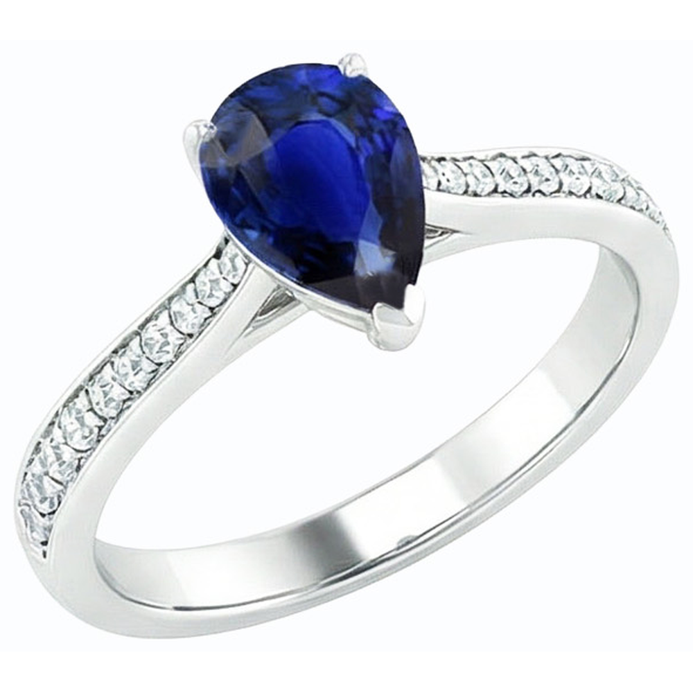 naturel pear diamant 3carats bague angle de côté