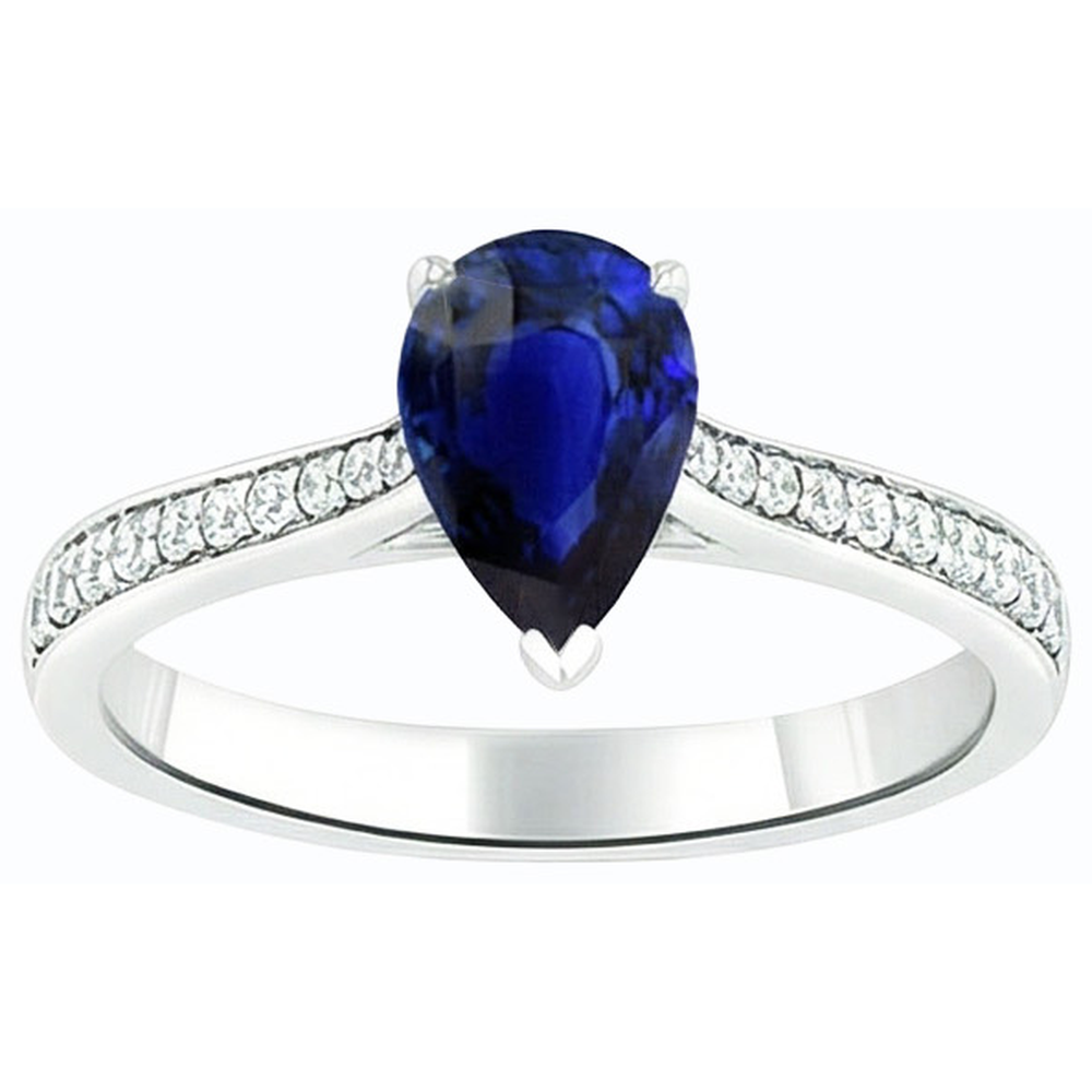 naturel pear diamant 3carats bague vue de profil