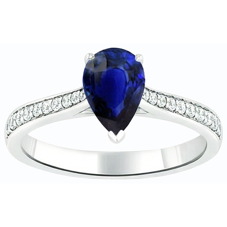 naturel pear diamant 3carats bague vue de profil