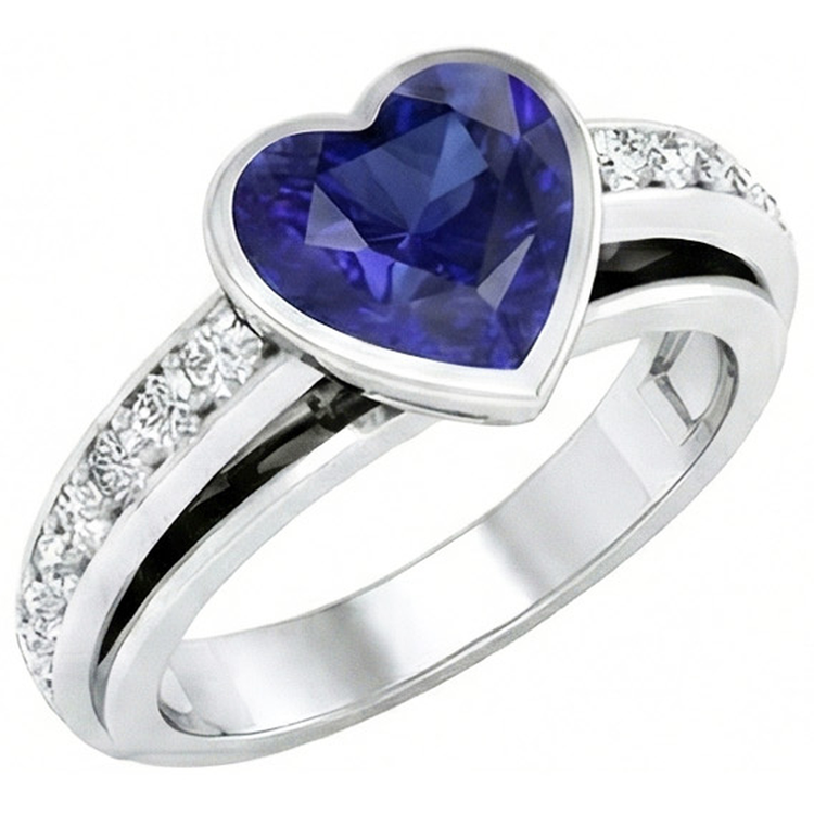 naturel round diamant 3.50carats bague angle de côté