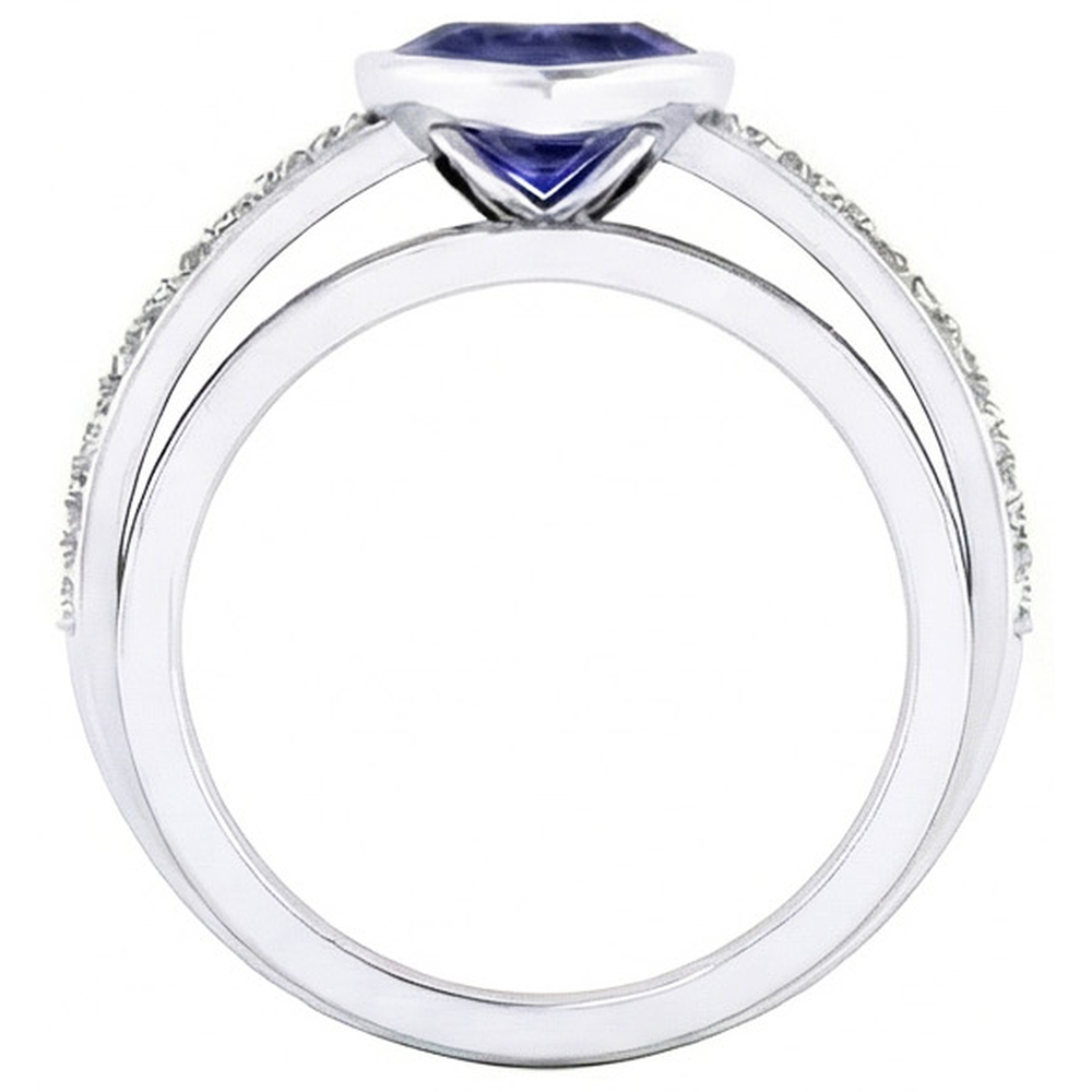 naturel round diamant 3.50carats bague vue de dessus