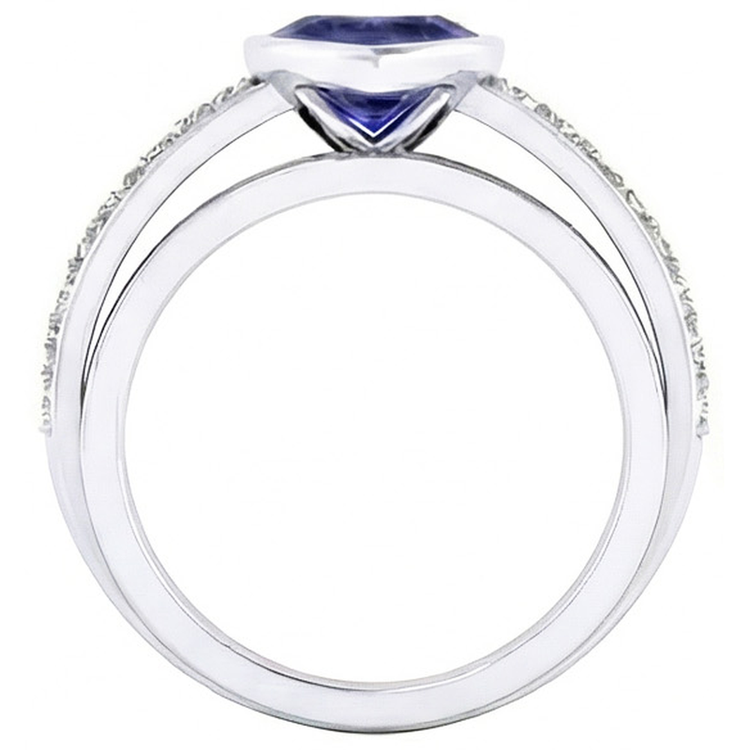 naturel round diamant 3.50carats bague vue de dessus