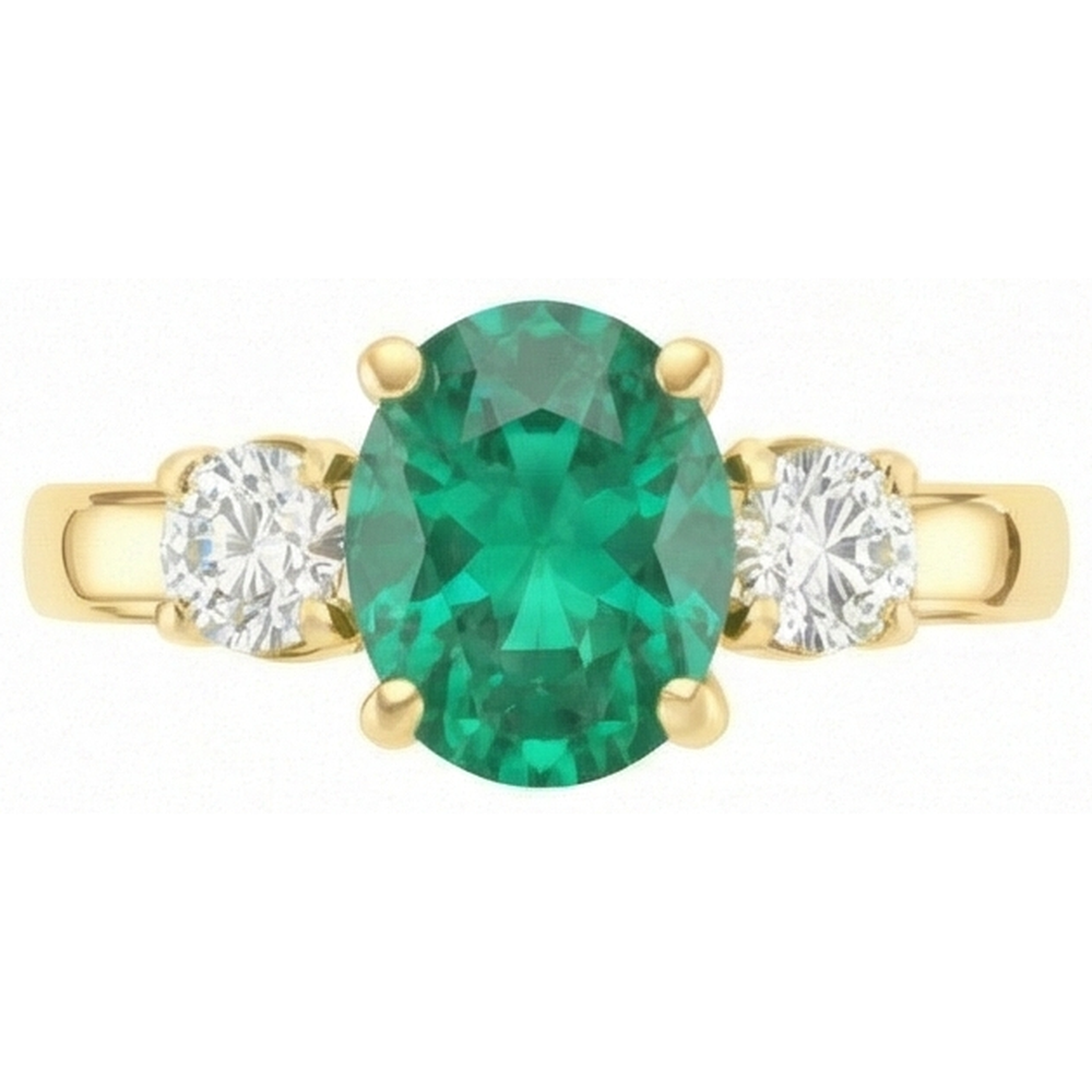 naturel oval diamant 5.25carats bague angle de côté