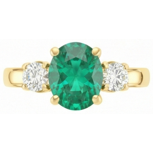 naturel oval diamant 5.25carats bague angle de côté