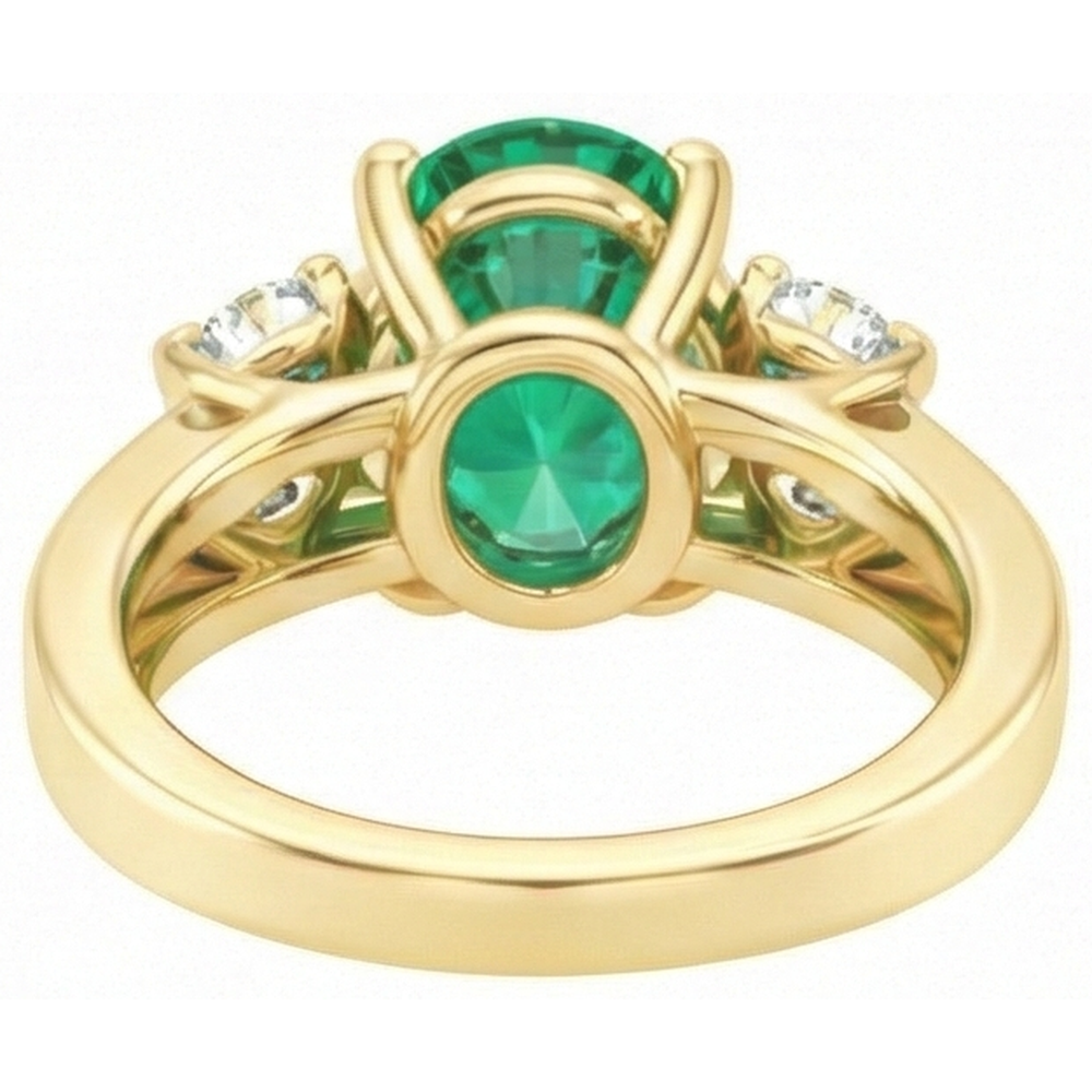 naturel oval diamant 5.25carats bague avec accents diamants