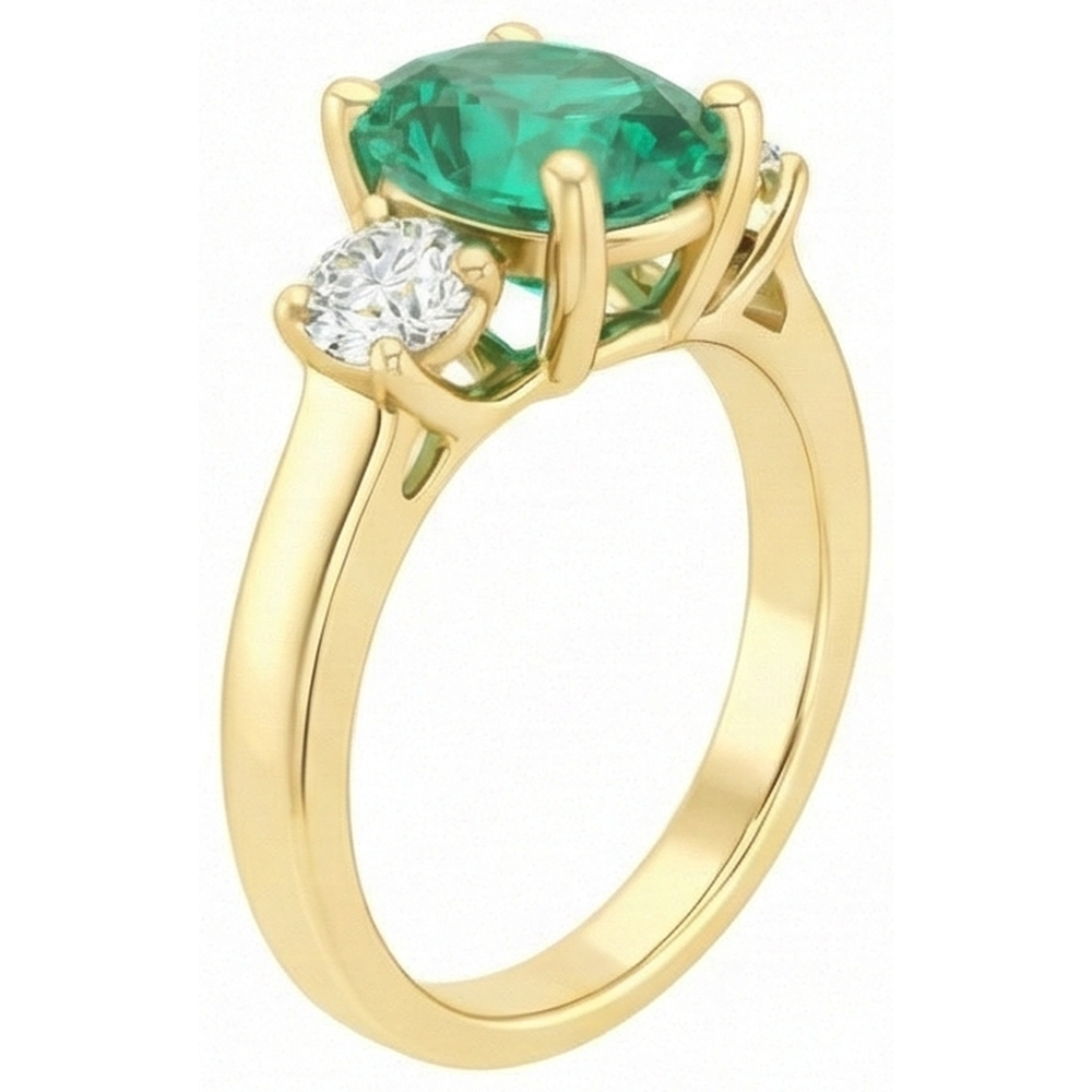 naturel oval diamant 5.25carats bague vue de profil