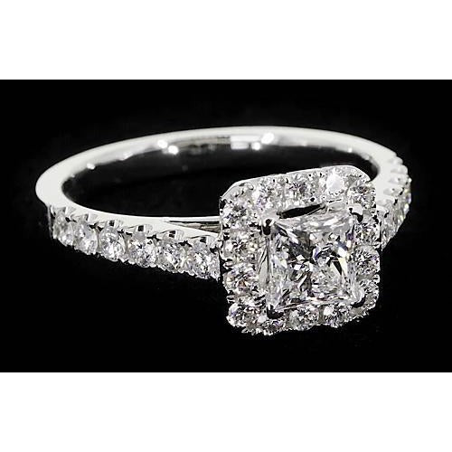Bague de fiançailles sertie halo de Réel diamants taille princesse 2 carats
