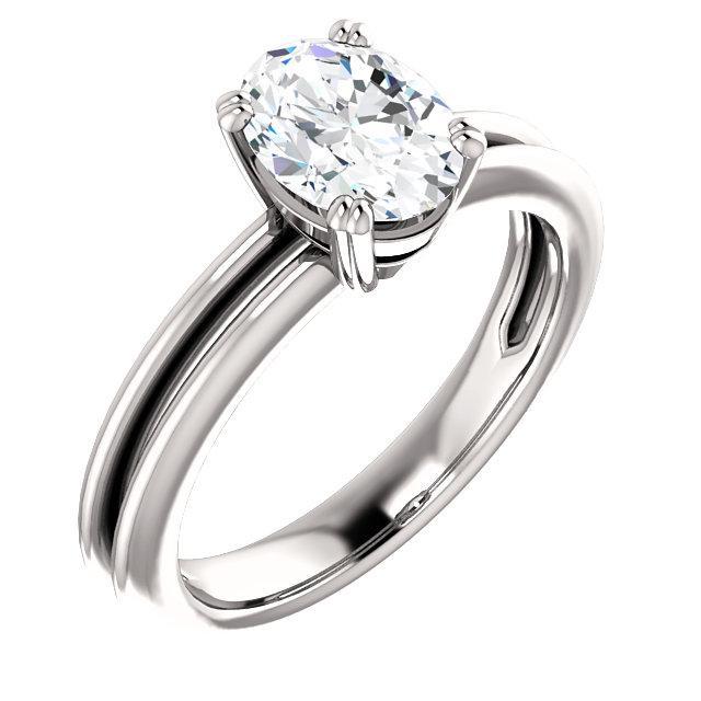 Bague de fiançailles solitaire Réel diamant 2 carats tige fendue bijoux femme