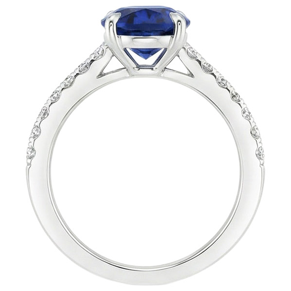 naturel oval saphir 4carats bague angle de côté