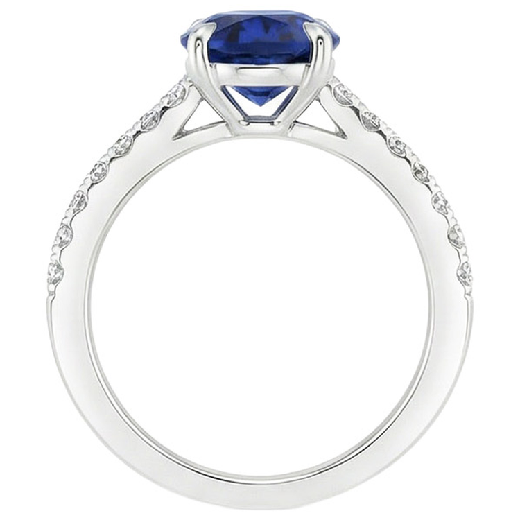 naturel oval saphir 4carats bague angle de côté