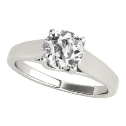 Bague de fiançailles solitaire en or 14K Vieux mineur Réel Diamond 2.50 Carats