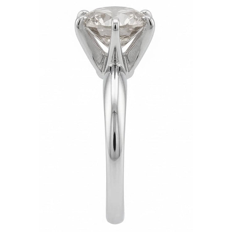 Bague de fiançailles solitaire en or blanc 14 carats avec diamants ronds 1 carat Nouveau