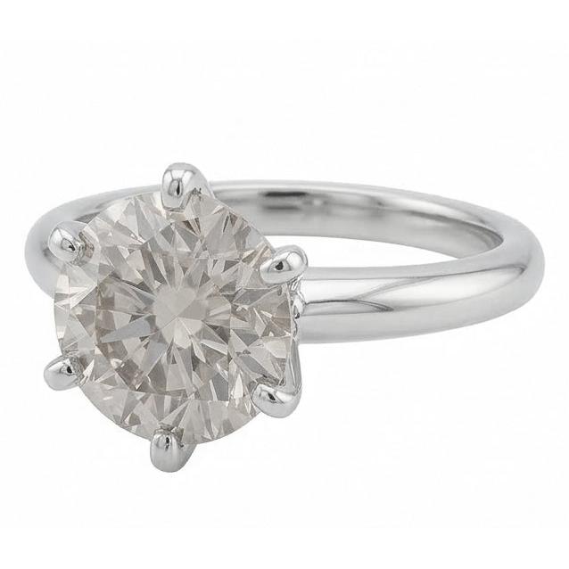 Bague de fiançailles solitaire en or blanc 14 carats avec diamants ronds 1 carat Nouveau