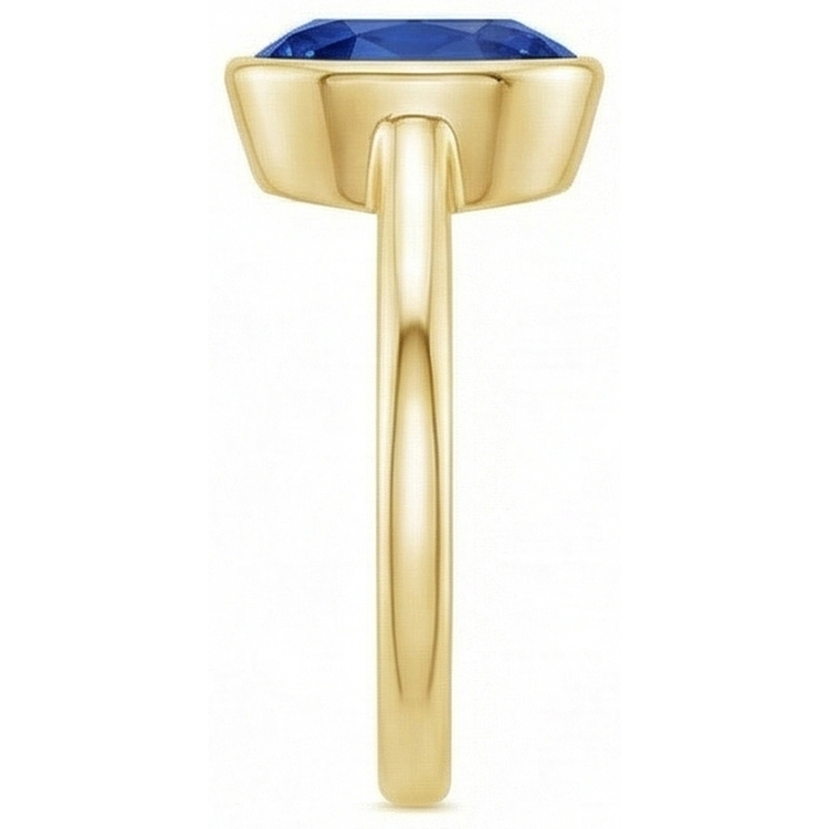Bague de fiançailles solitaire sertie clos saphir de Ceylan ovale 2.50 carats