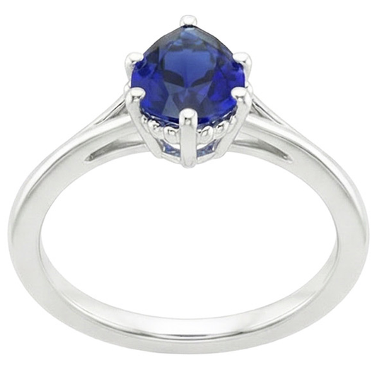 naturel pear saphir 2.50carats bague angle de côté