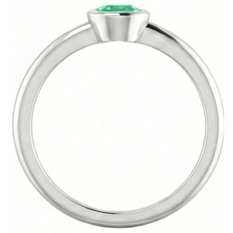 Bague de fiançailles solitaire vert émeraude 0.75 carats serti clos