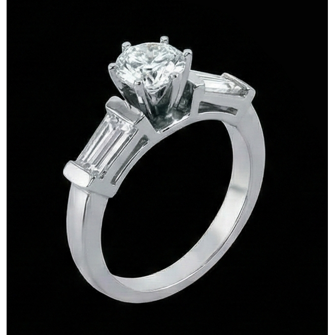 Bague de fiançailles style trois pierres diamants 2.01 carats Nouveau