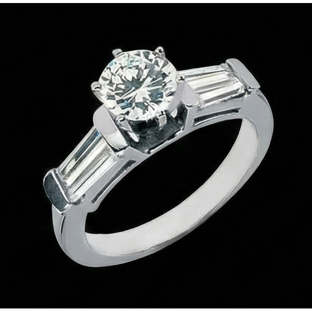 Bague de fiançailles style trois pierres diamants 2.01 carats Nouveau
