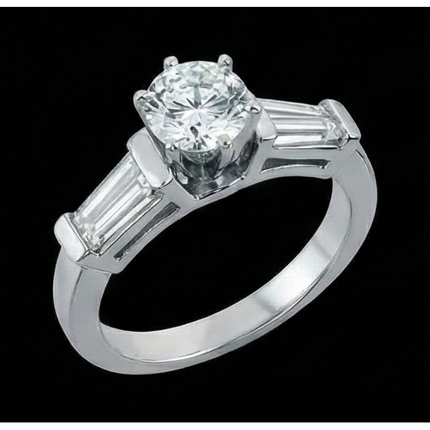 Bague de fiançailles style trois pierres diamants 2.01 carats Nouveau